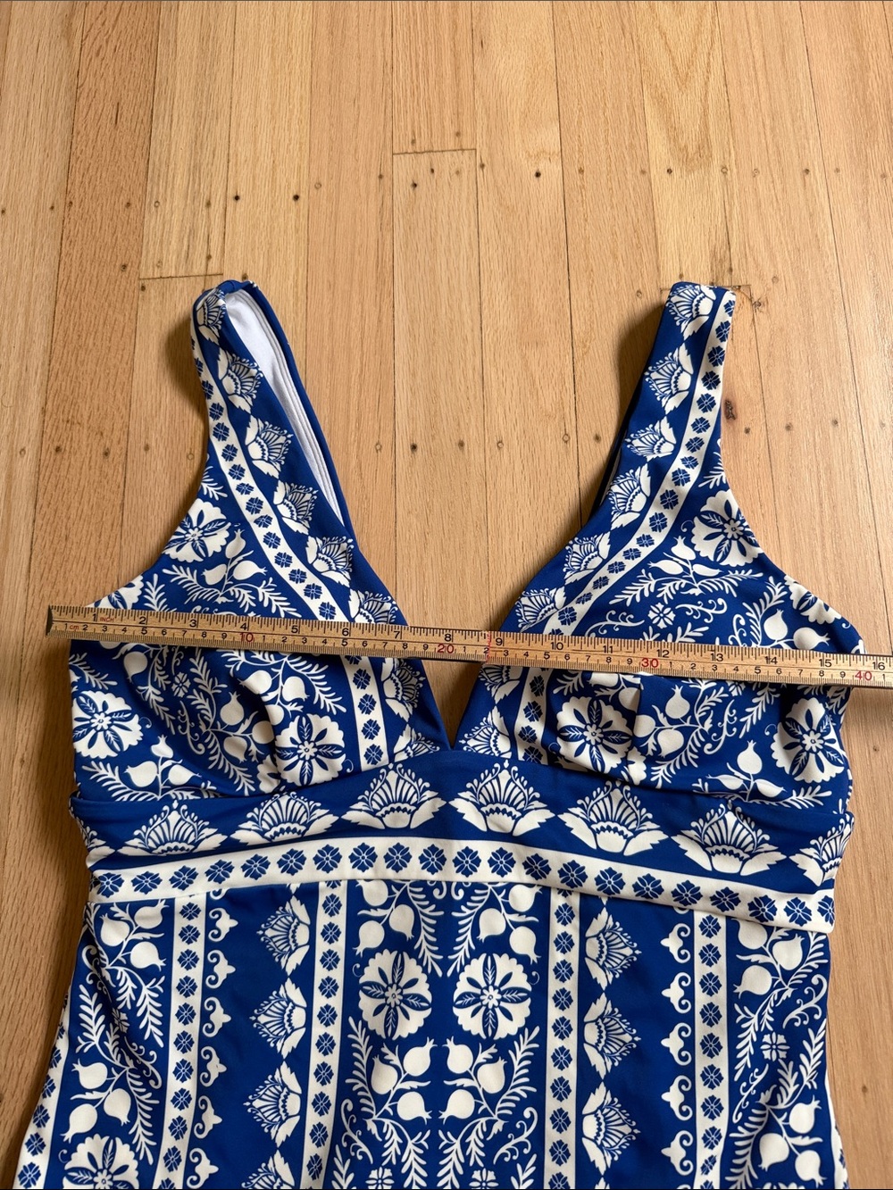 Boden NWT Porto Tankini Swim Top Size 12 Blue White Resort Vacation Santorini - Picture 6 of 7
